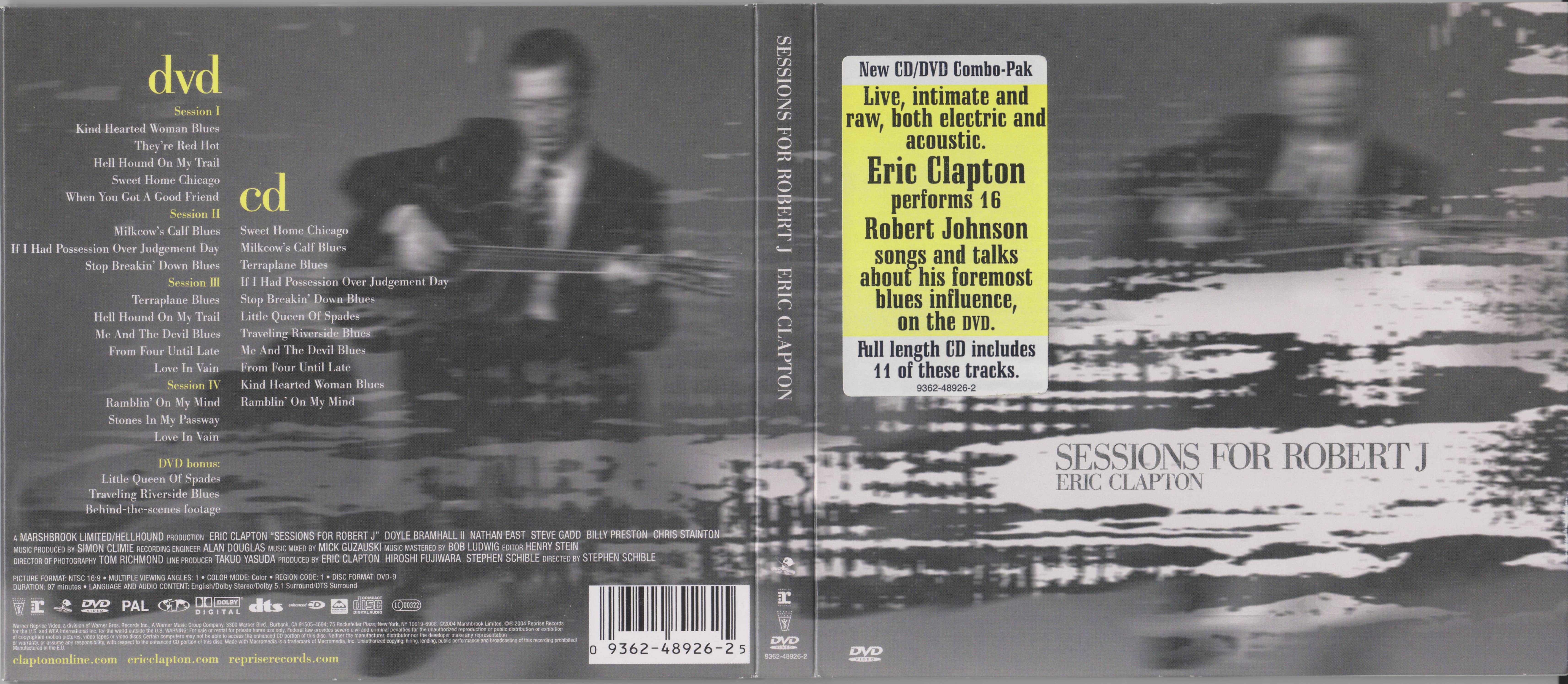 Eric Clapton Sessions For Robert J : Front Back
